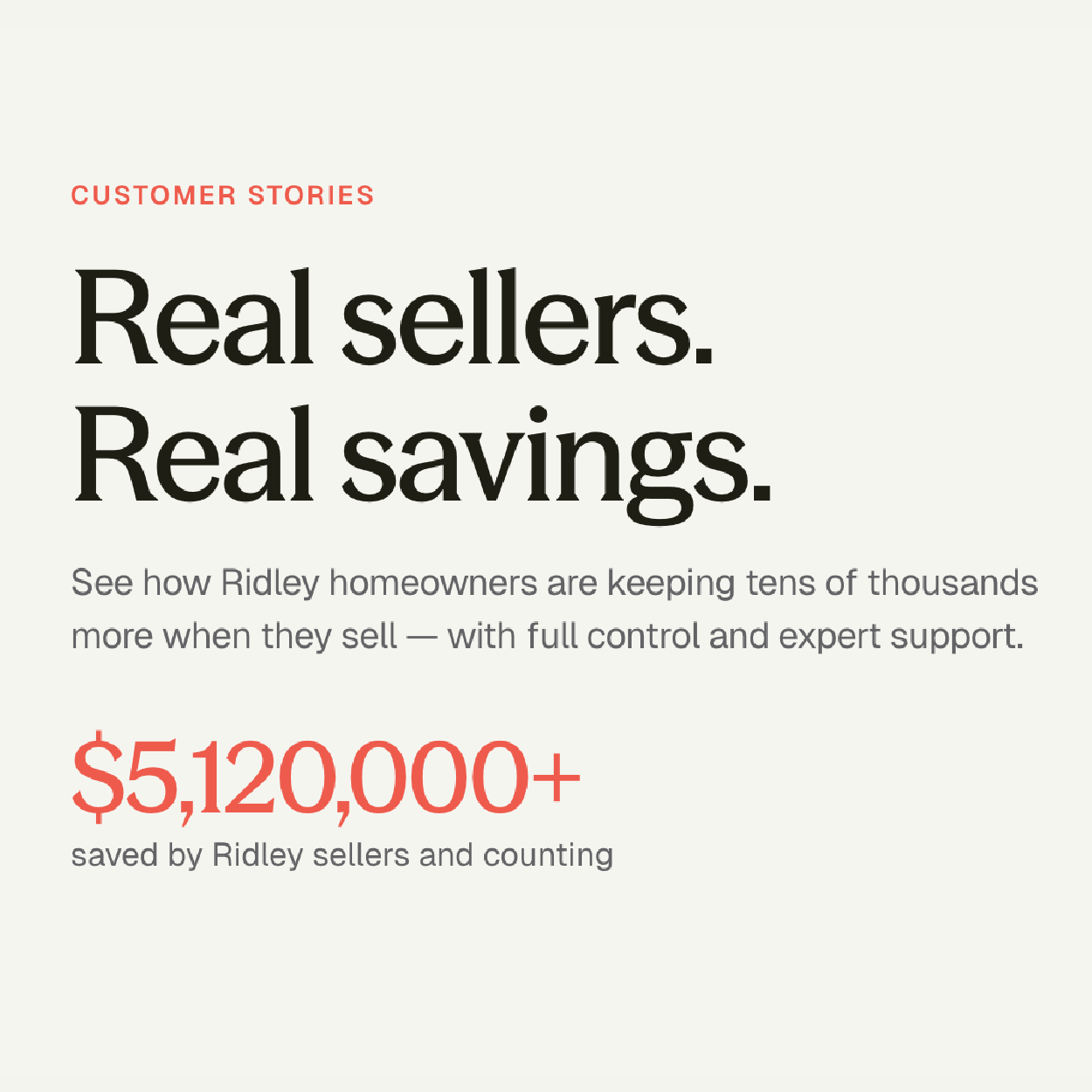 Ridley seller savings