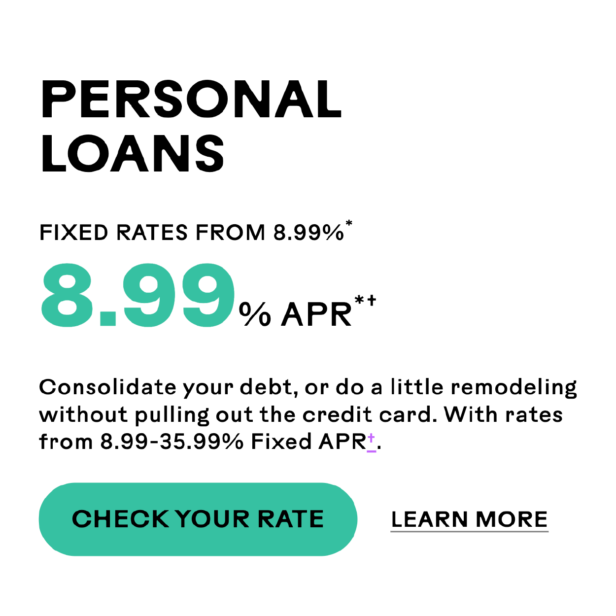 Splash Financial — Personal Loans product ad